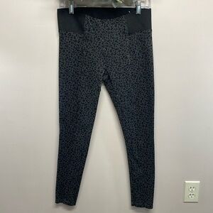 Loft Leopard Animal Print Ponte Mid Rise Leggings Wide Elastic Waistband S